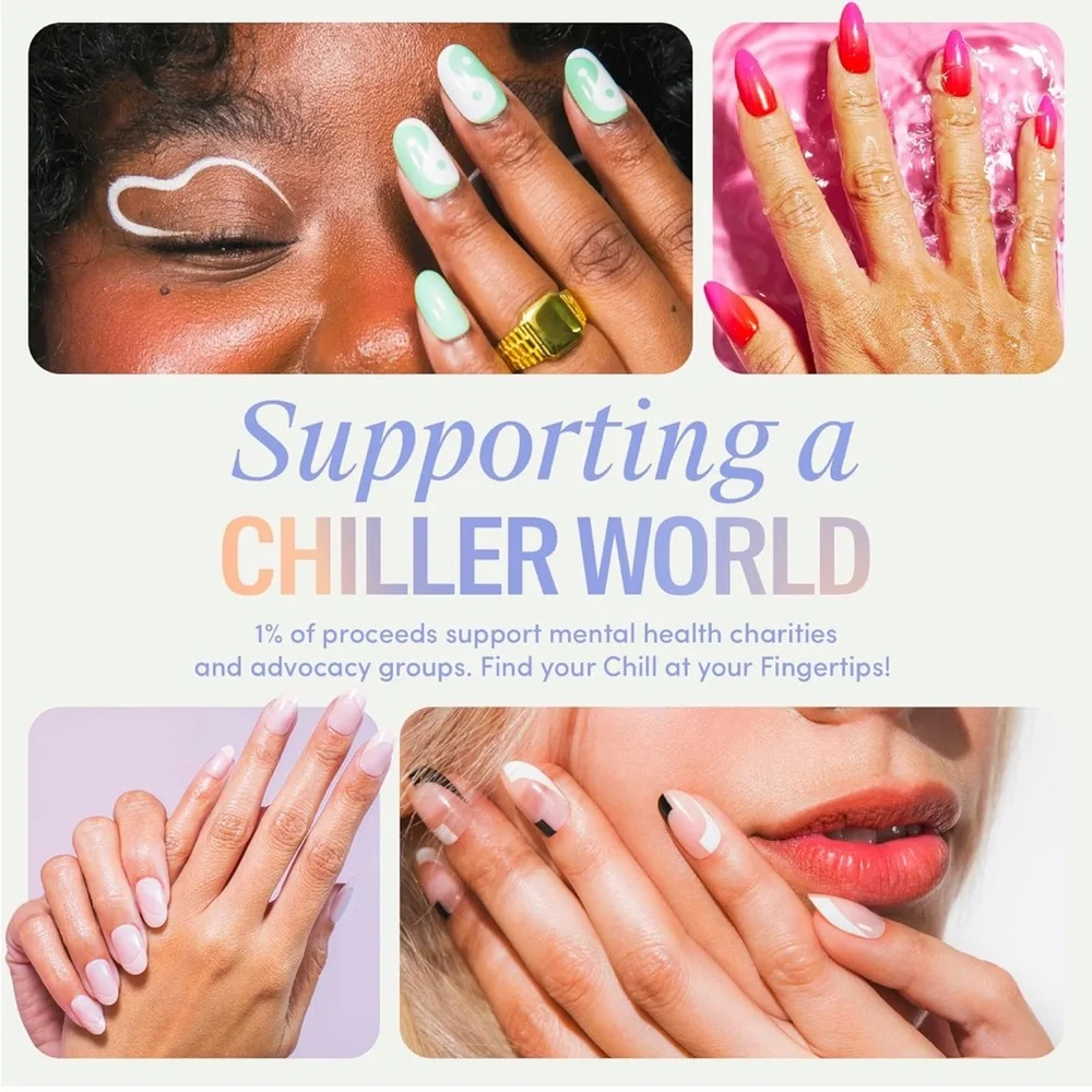 Chill Tips Gone Riding Neutral Browns Short Almond Press On Nails